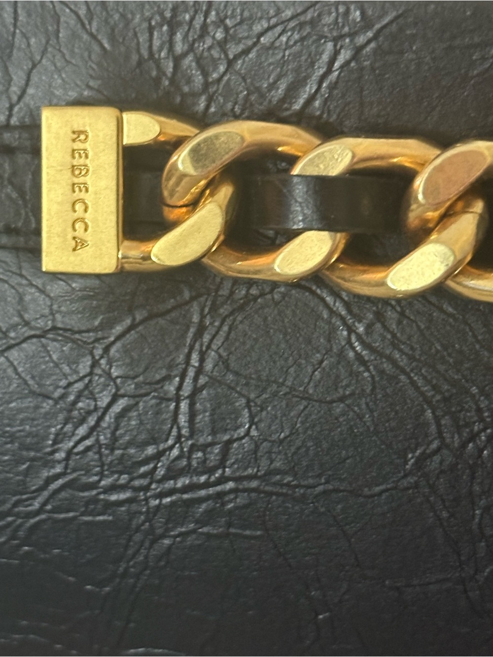 Rebecca Minkoff Black & Gold Chain Clutch | Convertible Wristlet & Dust Bag  NWT - Picture 13 of 16